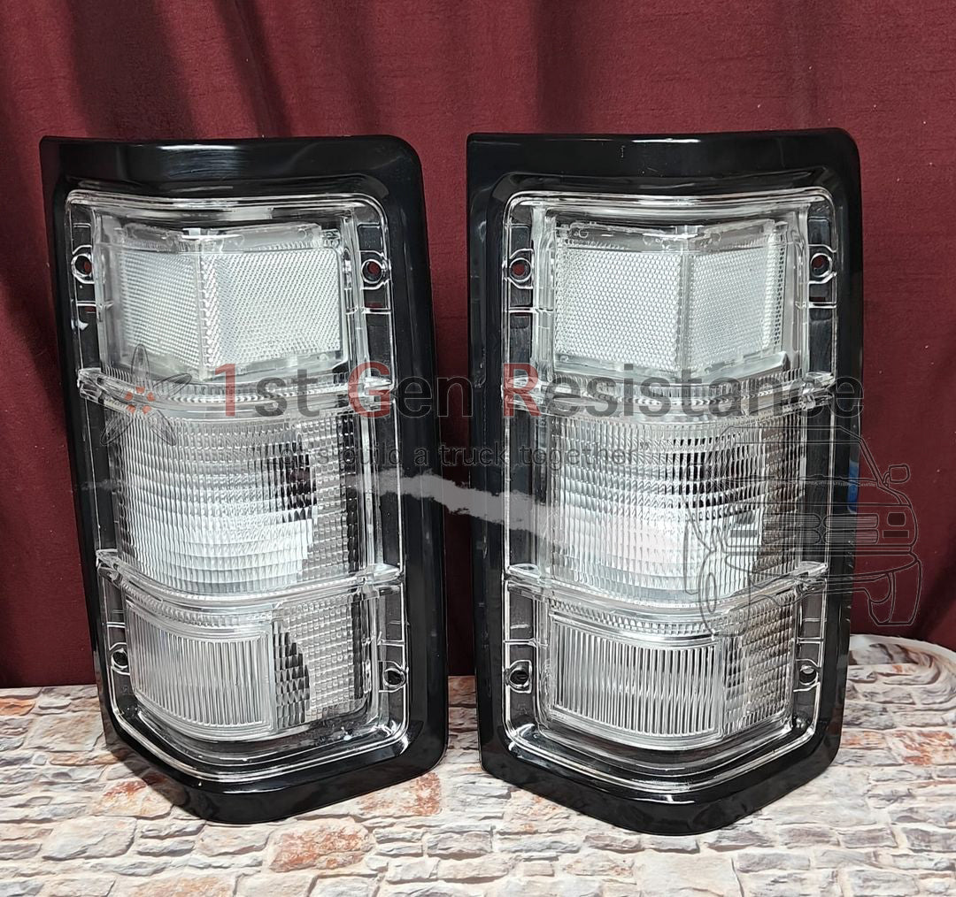 1981-1993 Black Trim and Clear Lens Taillights