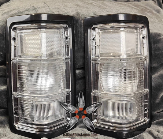 ⚡ FLASH SALE ⚡ Black and Clear Tail Lights 1981-1993 Dodge