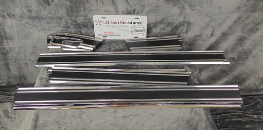 Lower Side Molding Trim 1972-1980 for Single Cab Long Bed Black and Chrome