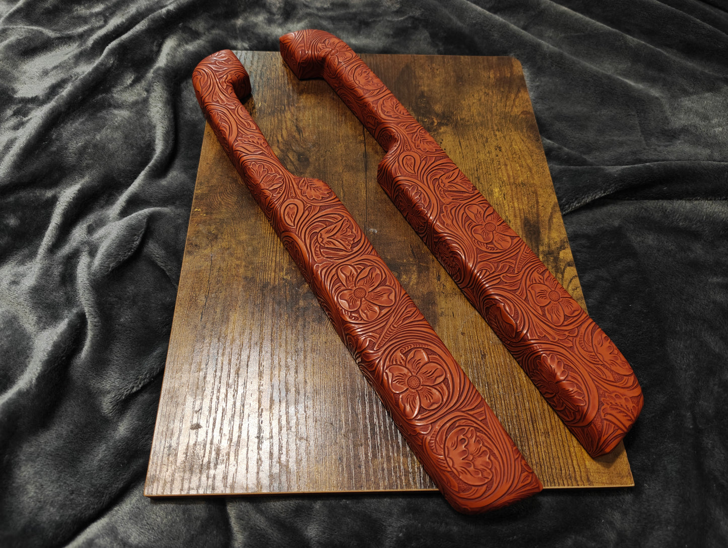 Arm Rest Embossed Faux Leather Brown 1980-1986